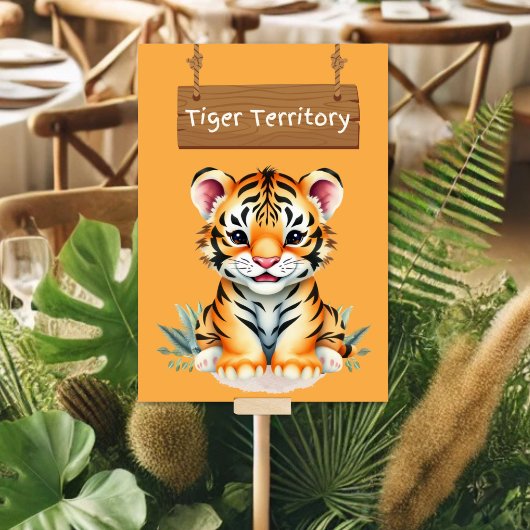 Bold Tiger Territory Jungle Safari Table Card Tischnummer