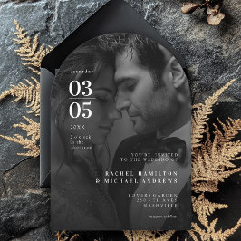 Bold, Trending, B&W-Foto, Hochzeit Einladung