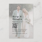 Bold Trending Photo Wedding QR Code RSVP Photo Begleitkarte (Vorderseite)