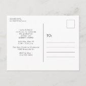 Bold trendy grad Abschluss Einladung Postcard (Rückseite)