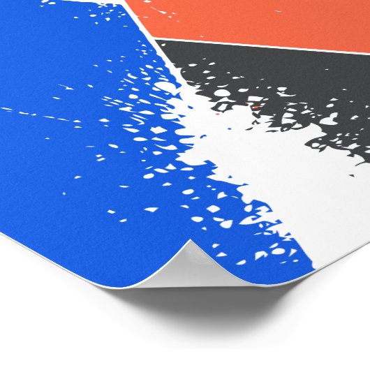 Bold Triangular Composition with Paint Splashes Poster (Ecke)