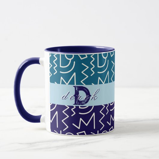 Bold Tribal Ethnic Print Personalisiert Tasse (Links)
