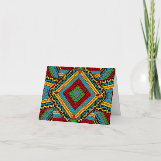 Bold Tribal Geometric Muster farbenfroh Ethnic Boh Dankeskarte