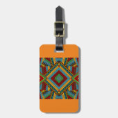 Bold Tribal Geometric Muster farbenfroh Ethnic Boh Gepäckanhänger (Vorderseite vertikal)