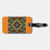 Bold Tribal Geometric Muster farbenfroh Ethnic Boh Gepäckanhänger (Rückseite horizontal)