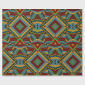 Bold Tribal Geometric Muster farbenfroh Ethnic Boh Geschenkpapier (Flach)