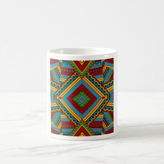 Bold Tribal Geometric Muster farbenfroh Ethnic Boh Kaffeetasse