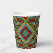 Bold Tribal Geometric Muster farbenfroh Ethnic Boh Pappbecher (Vorderseite)