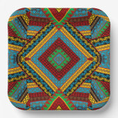 Bold Tribal Geometric Muster farbenfroh Ethnic Boh Pappteller (Vorderseite)