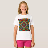 Bold Tribal Geometric Muster farbenfroh Ethnic Boh T-Shirt (Vorne ganz)