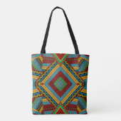 Bold Tribal Geometric Muster farbenfroh Ethnic Boh Tasche (Rückseite)