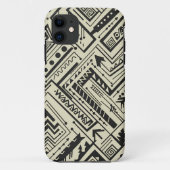 Bold Tribal Geometric Pattern – Black and Cream Ab Case-Mate iPhone Hülle (Rückseite)