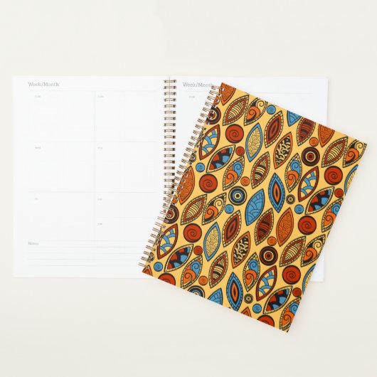 Bold Tribal Leaf Pattern Boho Abstract Planer (Anzeige)