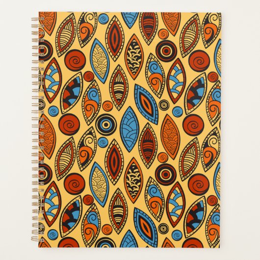 Bold Tribal Leaf Pattern Boho Abstract Planer (Vorderseite)