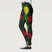 Bold Tropical Botanical Palm Leaves Pattern  Leggings (Links)