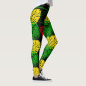 Bold Tropical Botanical Palm Leaves Pattern  Leggings (Rechts)