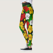 Bold Tropical Hibiscus Floral Pattern  Leggings (Links)