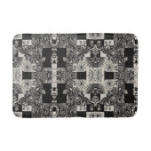 Bold Tropical Monochrome Floral Pattern Badematte (Vorderseite)