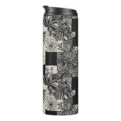 Bold Tropical Monochrome Floral Pattern Thermosbecher (Nach rechts gedreht)