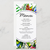 Bold Tropical Palm Leaf Wreath Wedding Menu Menükarte (Vorne/Hinten)