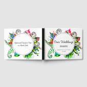 Bold Tropical Palm Leaf Wreath Wedding Monogram Gästebuch (Voll)