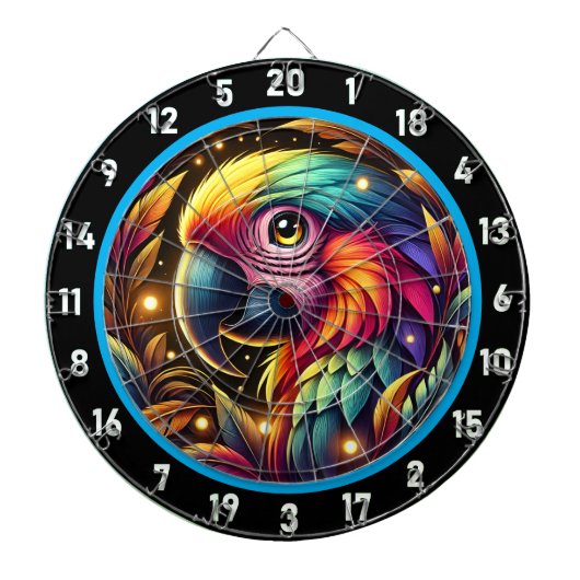 Bold Tropical Parrot Dartboard Adventure Dartscheibe (vorne)