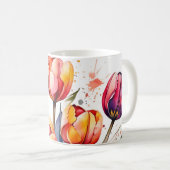 Bold Tulip Bloms farbenfrohe Moderne Kaffeetasse (VorderseiteRechts)
