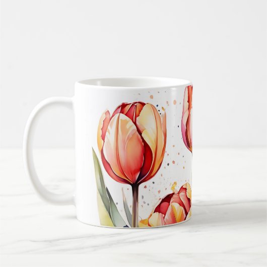 Bold Tulip Bloms farbenfrohe Moderne Kaffeetasse (Links)
