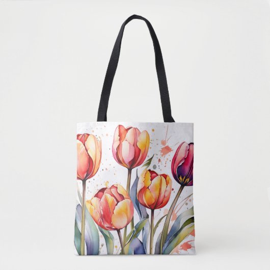 Bold Tulip Bloms farbenfrohe Moderne Tasche (Vorderseite)