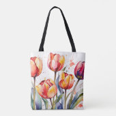 Bold Tulip Bloms farbenfrohe Moderne Tasche (Rückseite)