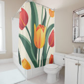 Bold Tulip Illustration Duschvorhang (Beispiel)