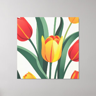 Bold Tulip Illustration Leinwanddruck
