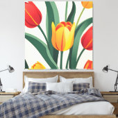 Bold Tulip Illustration Leinwanddruck (Insitu (Schlafzimmer))