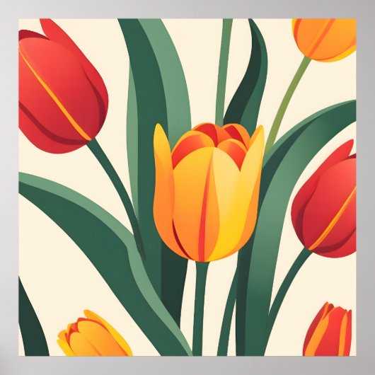Bold Tulip Illustration Poster (Vorne)