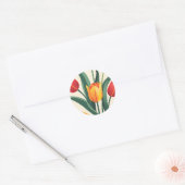 Bold Tulip Illustration Runder Aufkleber (Umschlag)