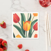 Bold Tulip Illustration Serviette (Beispiel)