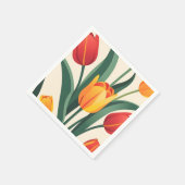 Bold Tulip Illustration Serviette (Ecke)