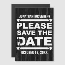 Bold Typ Bar Mitzvah Save the Date Black Magneteinladung