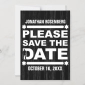 Bold Typ Bar Mitzvah Save the Date Black Magneteinladung (Vorderseite)