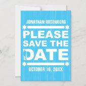 Bold Typ Bar Mitzvah Save the Date Light Blue Magneteinladung (Vorderseite)