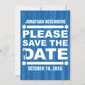 Bold Typ Bar Mitzvah Save the Date Navy Blue Magneteinladung (Vorderseite)