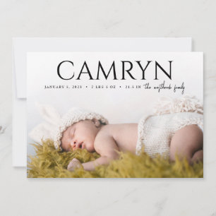 Bold Type Baby Birth Foto Ankündigung Boy Girl