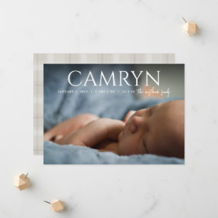 Bold Type Baby Birth Foto Ankündigung Boy Girl