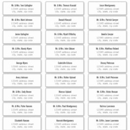 Bold Type Guest Address Labels