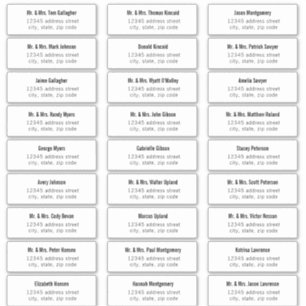 Bold Type Guest Address Labels