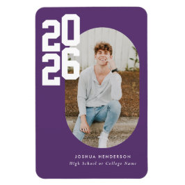 Bold Type Purple Graduation Flexible Photo Magnet