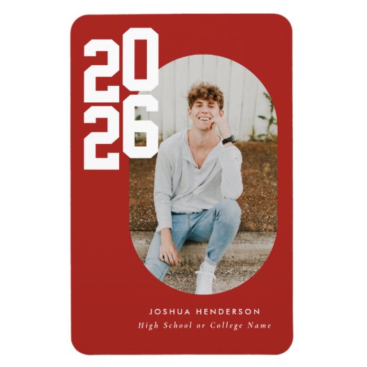 Bold Type Red Graduation Flexible Photo Magnet (Vertikal)