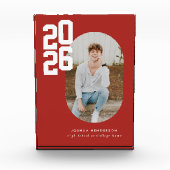 Bold Type Red Graduation Fotoblock (Vorderseite)