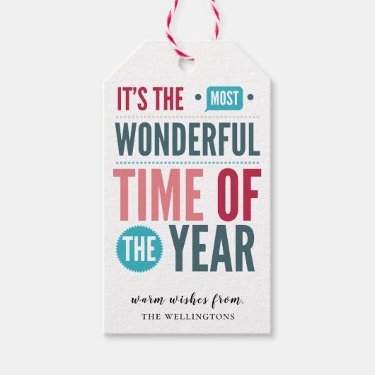 Bold Type Weihnachtsangebot Geschenkanhänger (Vorderseite)