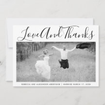 Bold Typografie Danke Hochzeit Foto